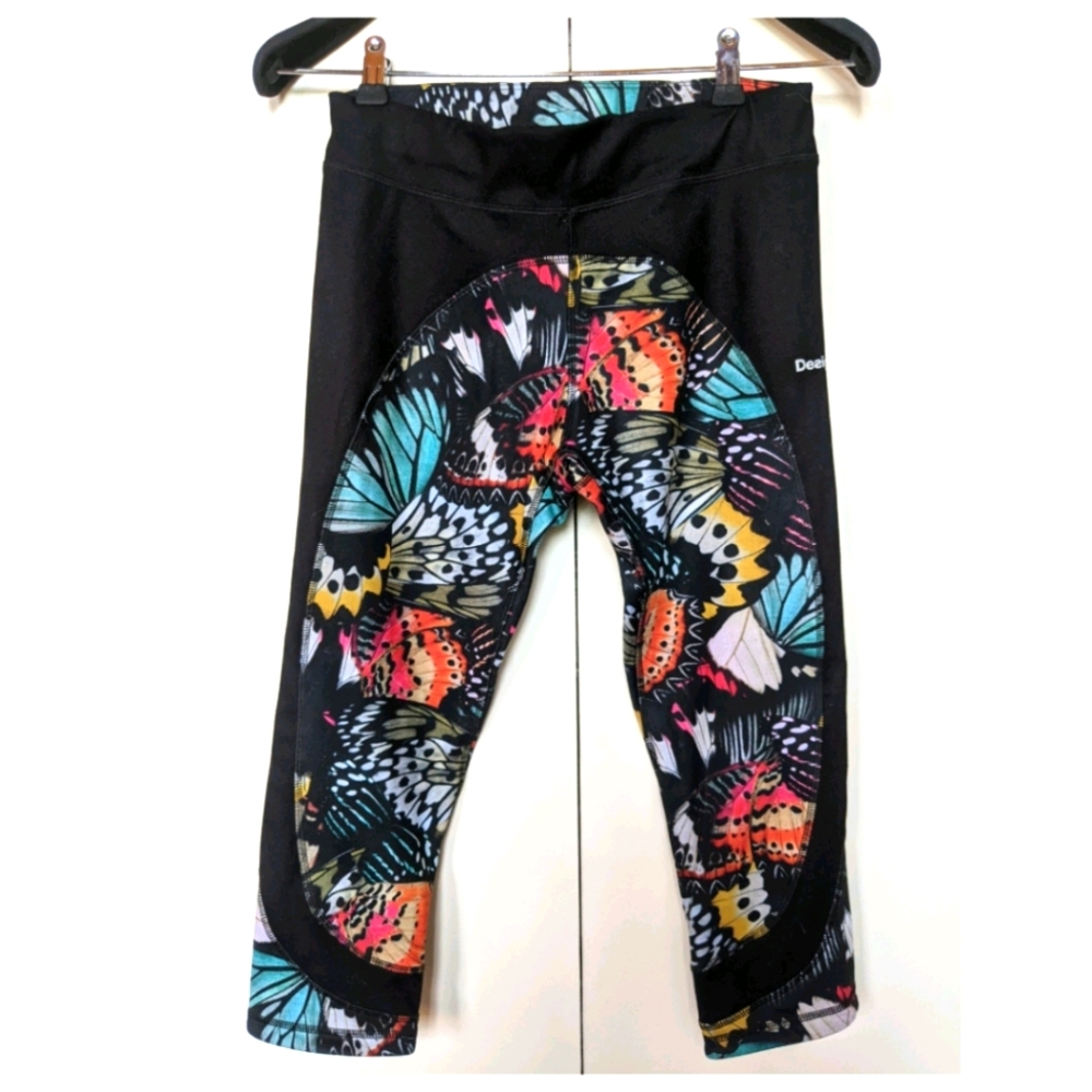 Desigual Yoga Pants Cropped Butterfly Leggings